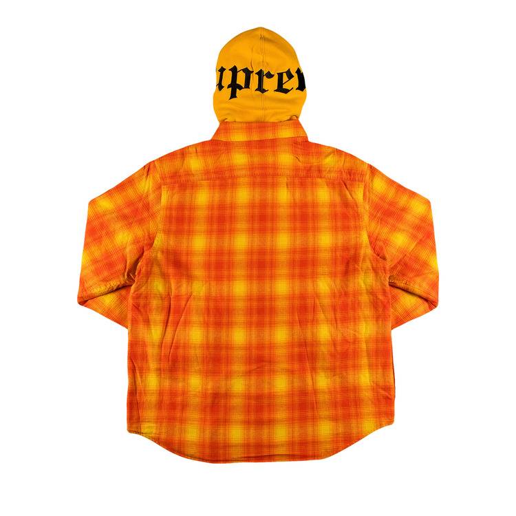 XLサイズSupreme Hooded Flannel Zip Shirt Orange