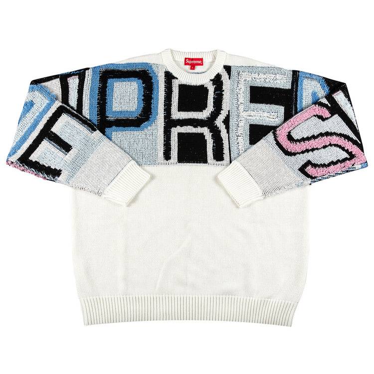 Buy Supreme Chenille Logo Sweater 'White' - FW21SK13 WHITE