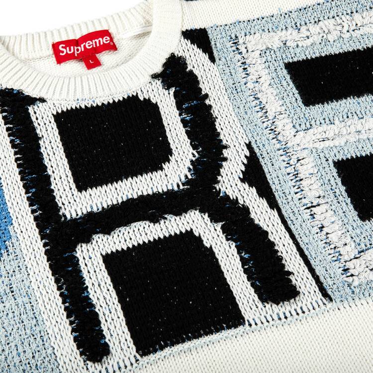 Supreme Chenille Logo Sweater 'White' | GOAT