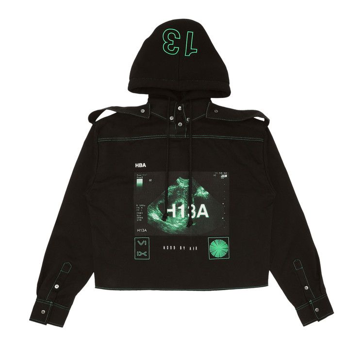 Hood By Air（HBA) Buy Hood By Air Hooded Trucker Sweatshirt 'Black' - HBA 156 | GOAT