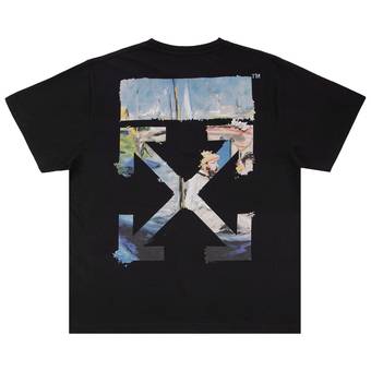 Buy Off-White Colour Painting Diagonals Arrows Tee 'Black