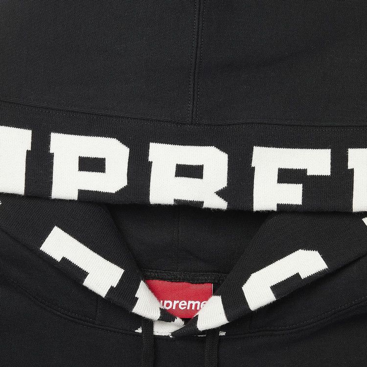 Supreme Cropped Logos Hoodie Black
