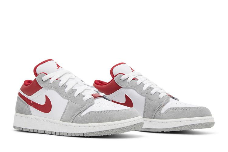 Air Jordan 1 Low SE Gs Light Smoke Grey Gym Red