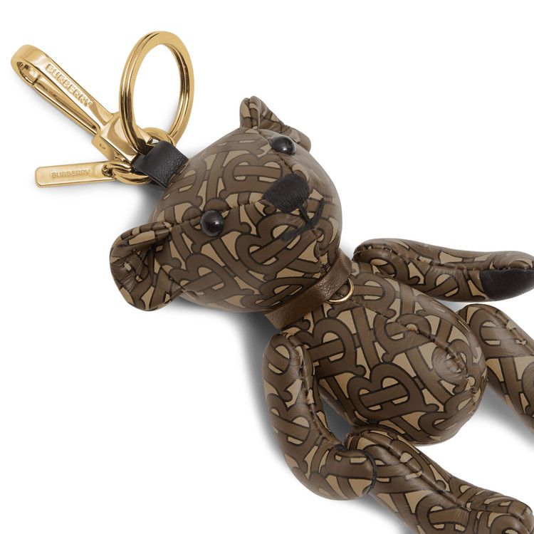 Burberry Embroidered Archive Logo Leather Key Charm