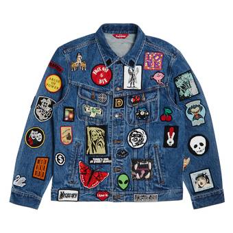 Buy Supreme Patches Denim Trucker Jacket 'Blue' - SS18J53 BLUE