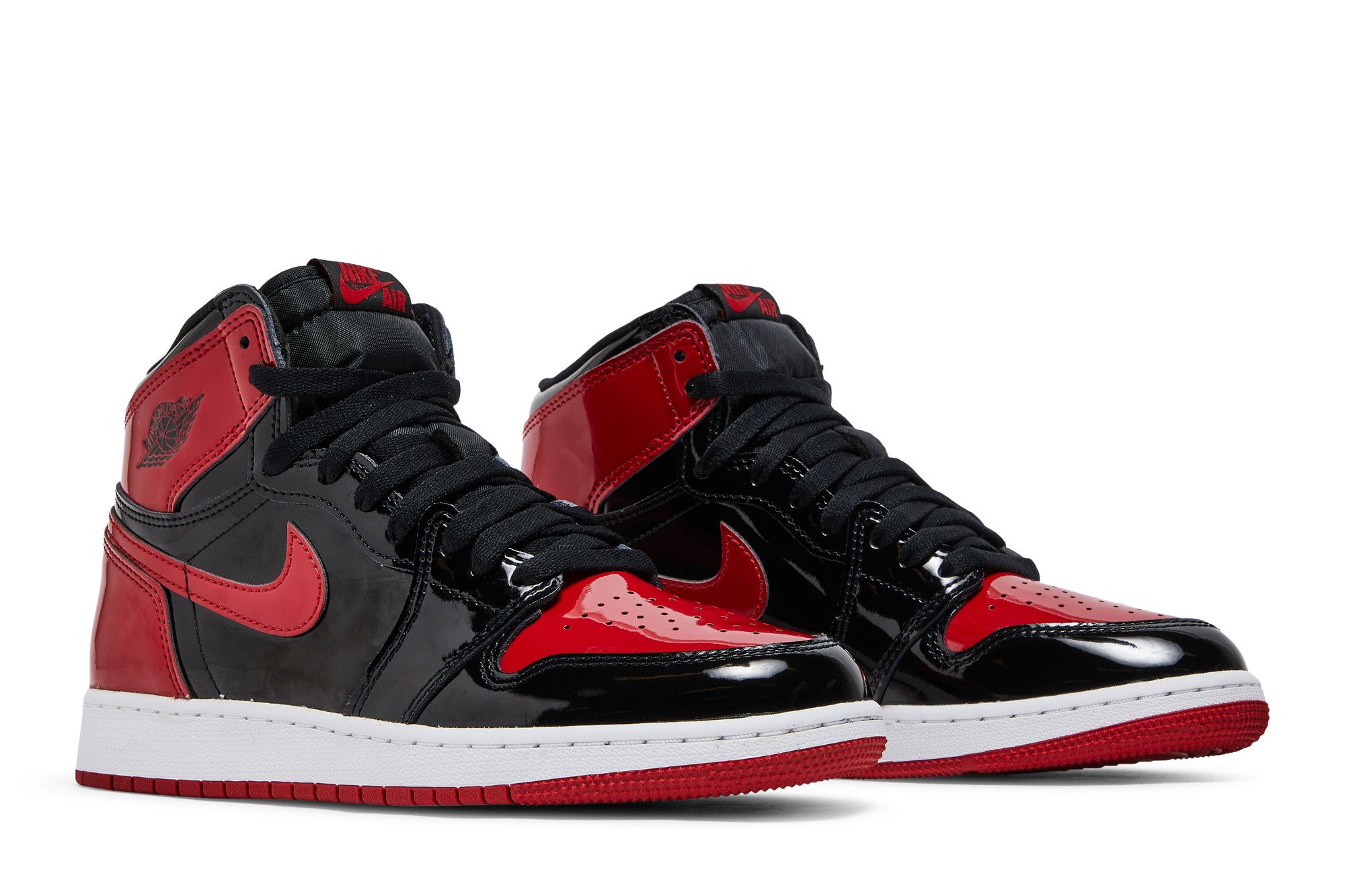 Pre-owned Air Jordan 1 Retro High Og Gs 'patent Bred' In Red