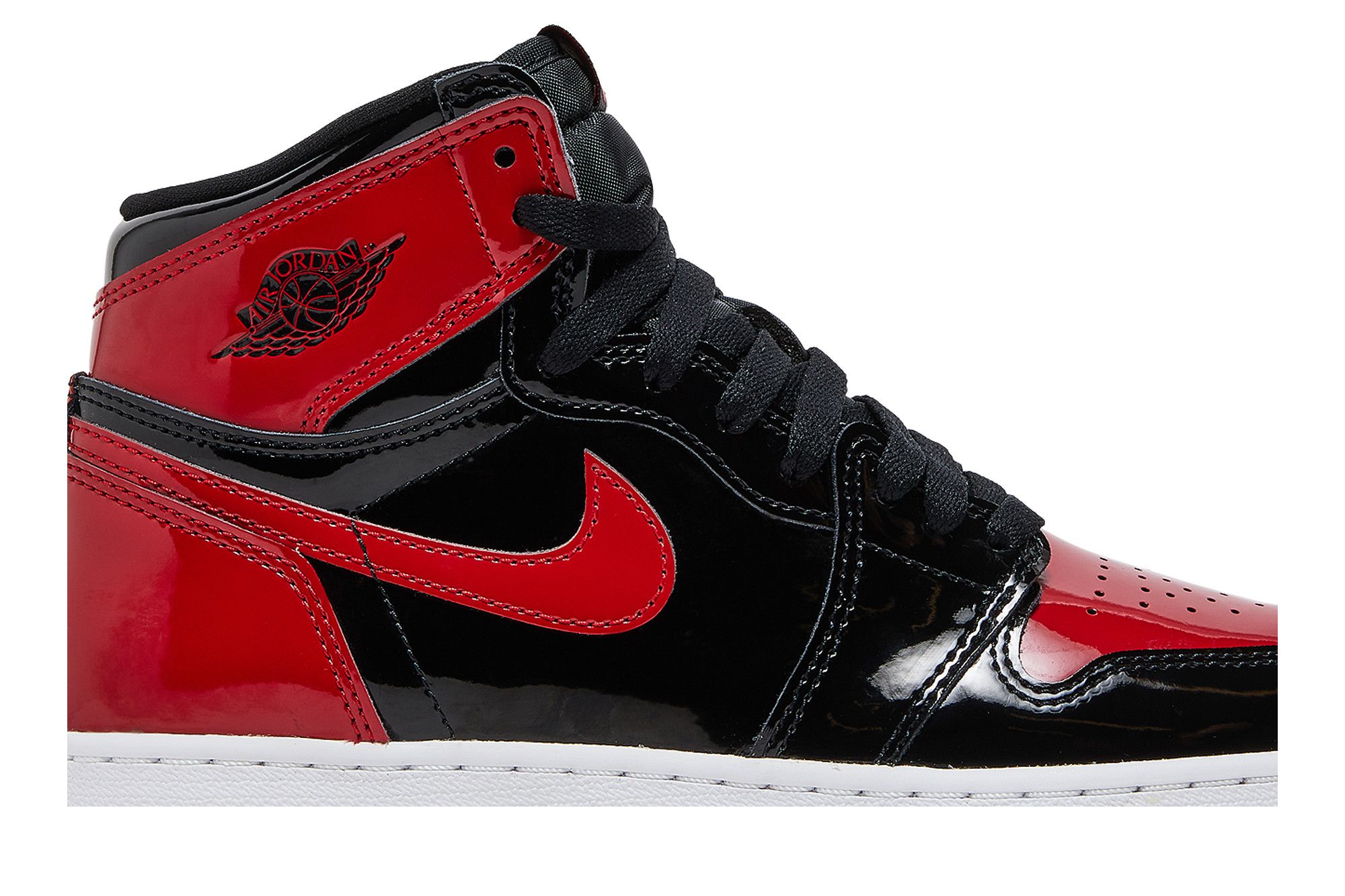 Pre-owned Air Jordan 1 Retro High Og Gs 'patent Bred' In Red