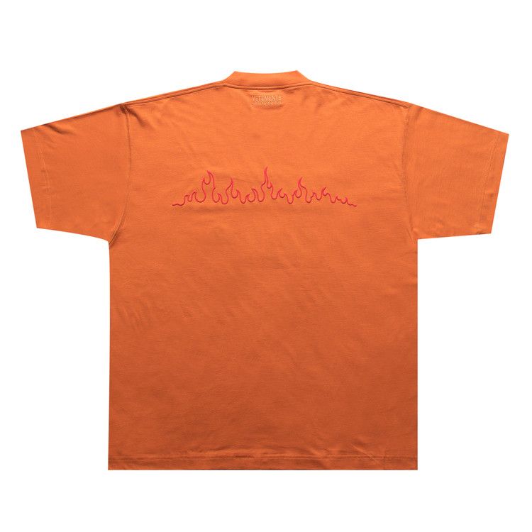 Tシャツ・カットソー VETEMENTS 'Black & Orange Fire' shirt VETEMENTS Orange Hi-Speed T-Shirt Vetements