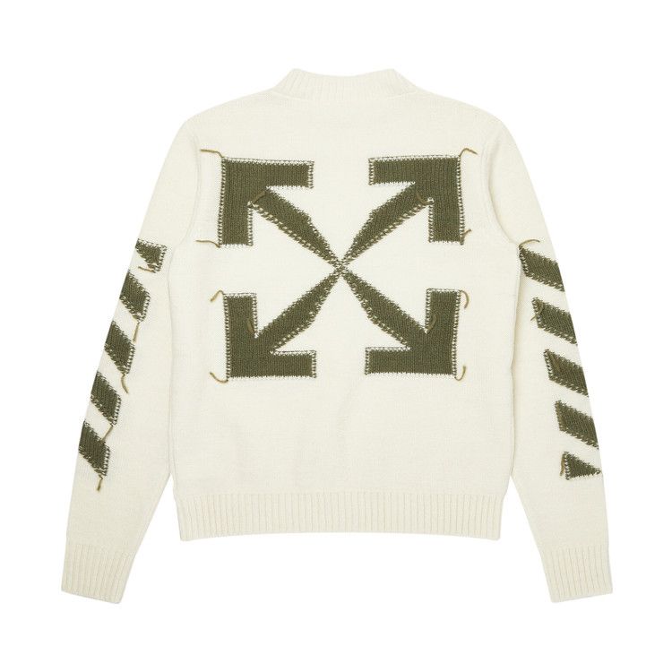 トップス Off-White knit Buy Off-White Reverse Arrow Diag Knit Crew Sweater 'White/Green