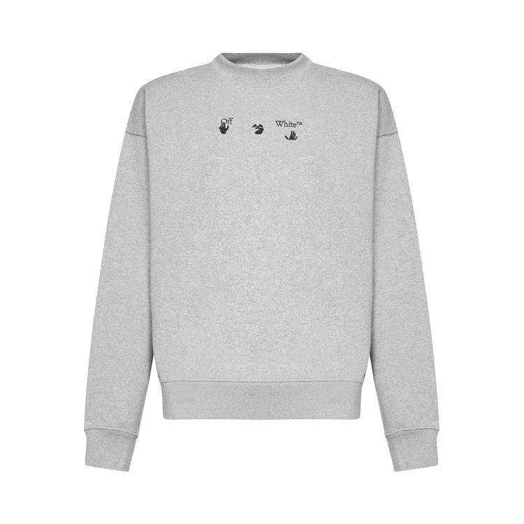 【Off White】ROCKS TYPE SLIM CREWNECK ★関税送料込み Buy Off-White Negative Mark Skate Crewneck 'Melange Grey