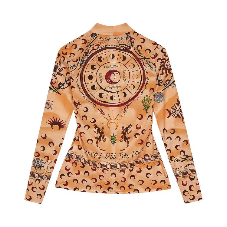 MARINE SERRE 　Second Skin Tattoo Top Marine Serre Brown & Multicolor Second Skin Tattoo Top Marine Serre