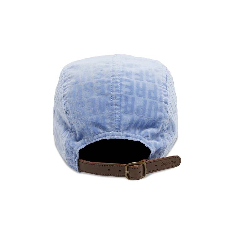 Supreme Velvet Pattern Camp Cap Light Blue