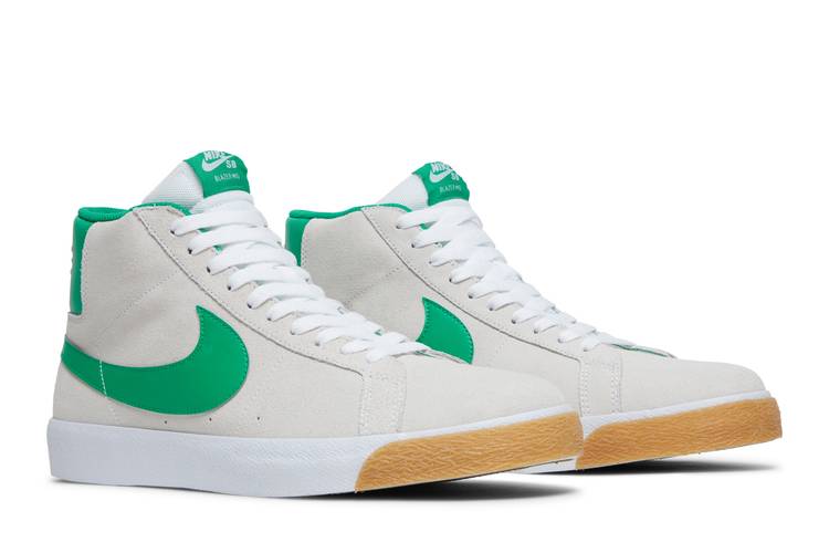 Nike SB Zoom Blazer Mid White/Lucky Green Shoes Men's 8.5 864349 106 Pine  High 