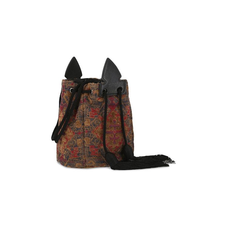 Saint Laurent Brocade Shoulder Bag Red