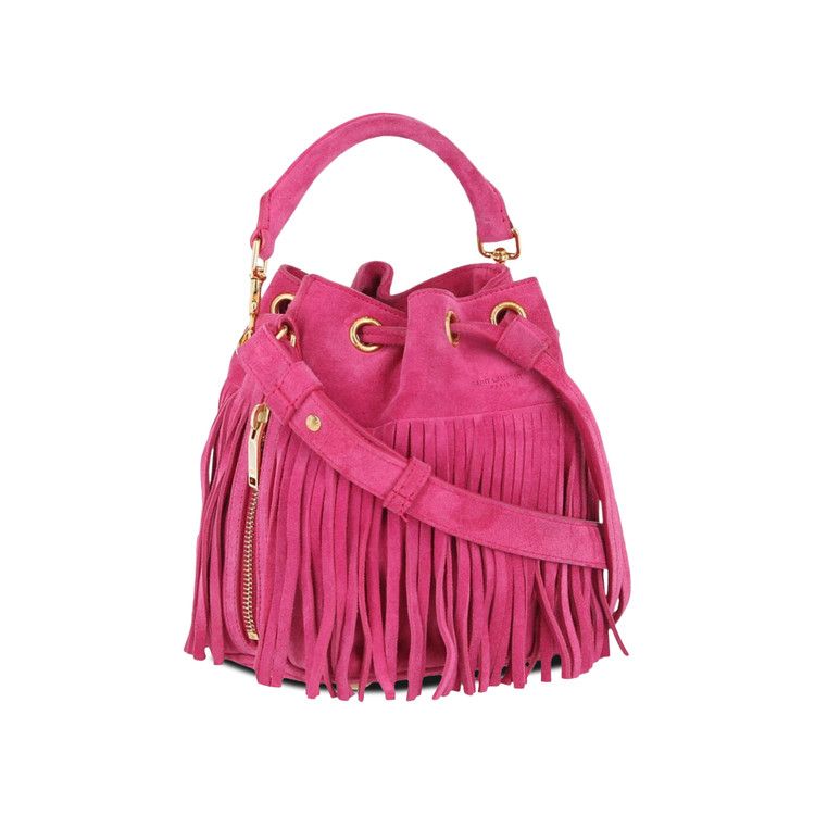 Saint Laurent Emmanuelle Fringe Shoulder Bag 'pink'