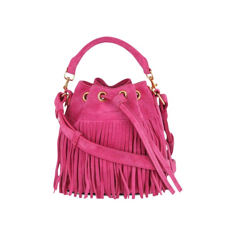 Saint Laurent Emmanuelle Fringe Shoulder Bag 'pink'