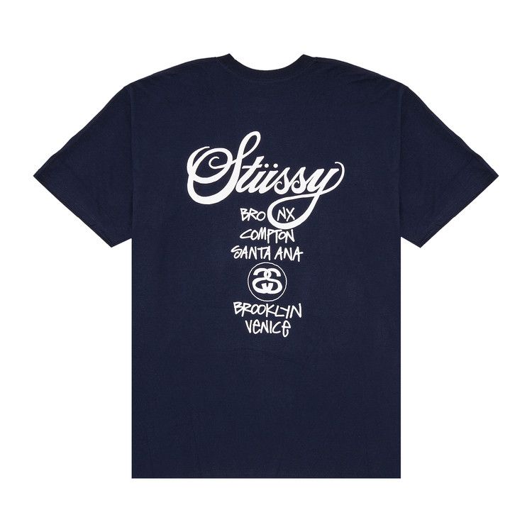 Buy Stussy World Tour Tee 'Navy' - 1903385 NAVY | GOAT