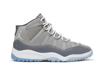 gray and white jordans 11