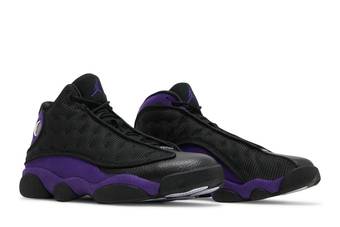 black and purple jordans 13