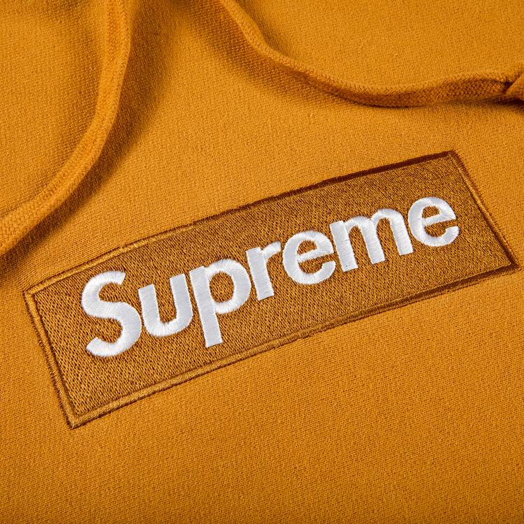 Supreme Box Logo Hooded Sweatshirt 'Light Mustard' | GOAT