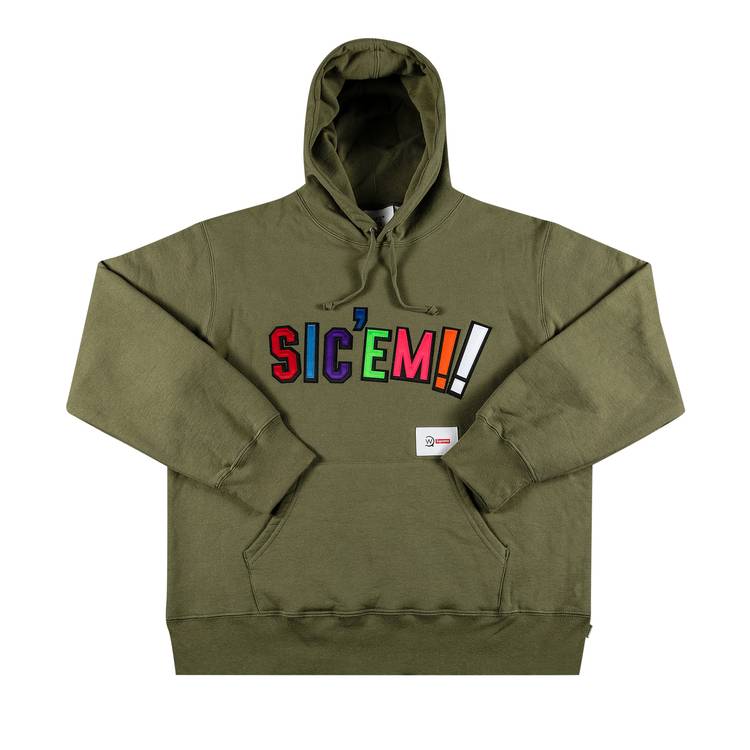 Buy Supreme x WTAPS Sic'em! Hooded Sweatshirt 'Light Olive'