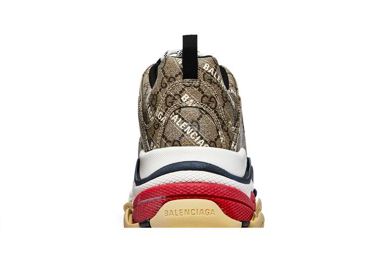 Gucci x Balenciaga Brown Canvas The Hacker Project Triple S Sneakers Size  45 Gucci x Balenciaga