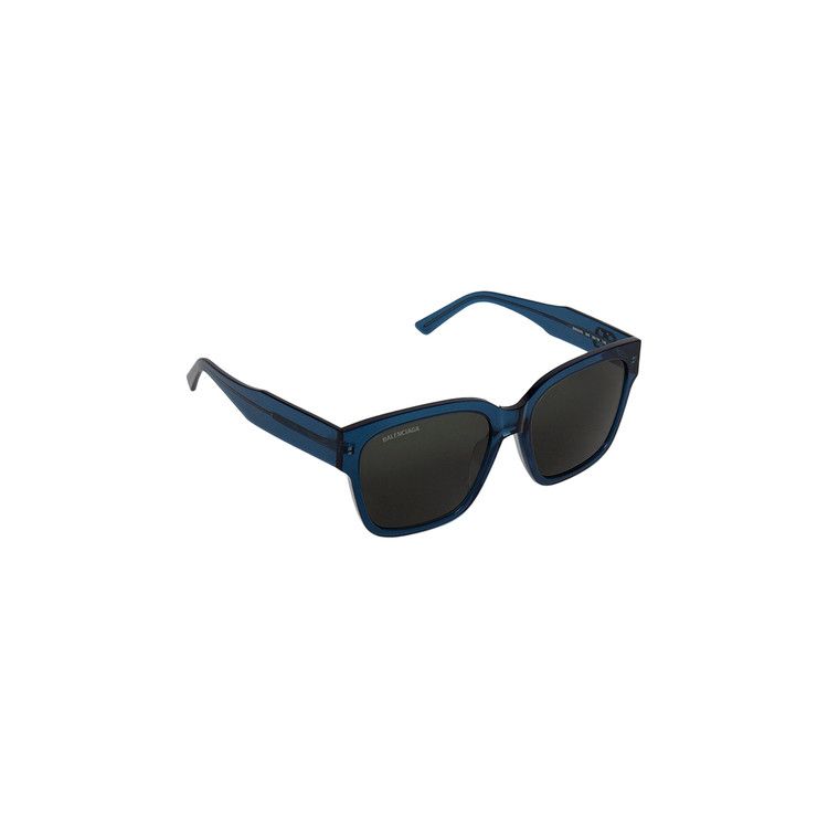 Balenciaga Clear Frame Square Sunglasses Blue
