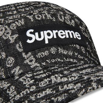 Buy Supreme Circles Jacquard Denim Camp Cap 'Black' - FW21H94