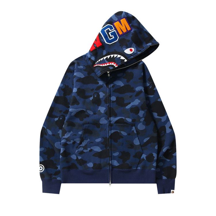 Buy BAPE Color Camo Shark Full Zip Hoodie 'Navy' - 1H70 115 008