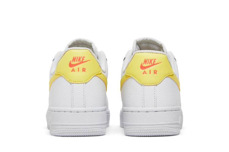 Nike Women's Air Force 1 (White/ Light Citron Yellow Swoosh/ Brig