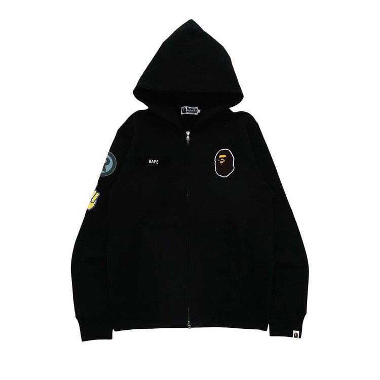 Bape Military Patch Heavy Weight Zip Hoodie 'black'
