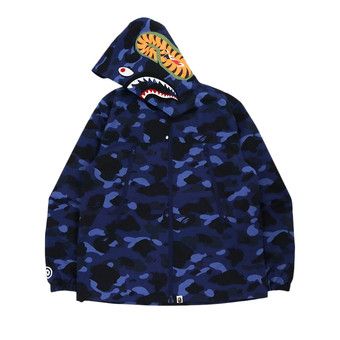 Buy BAPE Color Camo Shark Hoodie Jacket 'Navy' - 1H80 140