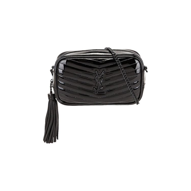 Saint Laurent Lou Mini Patent Leather Bag Nero/Nero