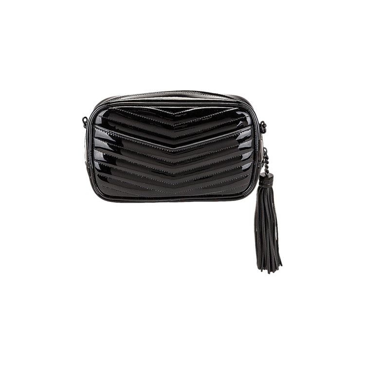 Saint Laurent Lou Mini Patent Leather Bag Nero/Nero