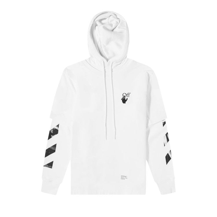【Off White】CARAVAG ARROW DOUBLE TEE HOOD  ★関税送料込み Off-White: CARAVAG ARROW DOUBLE TEE HOOD