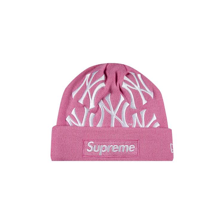 Buy Supreme x New York Yankees x New Era Box Logo Beanie 'Pink
