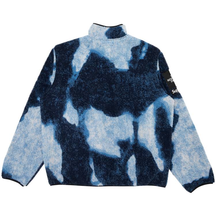 Supreme x The North Face Bleached Denim Print Fleece Jacket