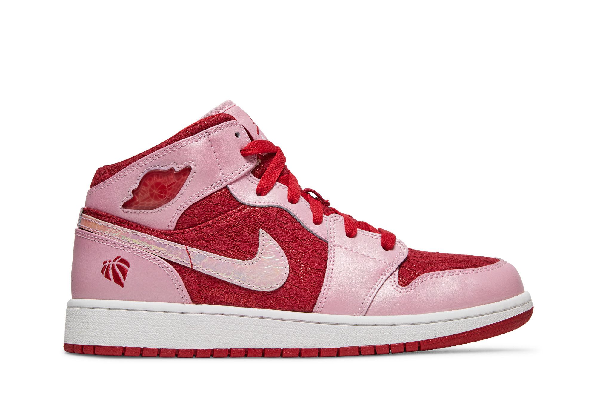 Pre-owned Air Jordan 1 Mid Premium Gs 'valentine's Day' In Pink