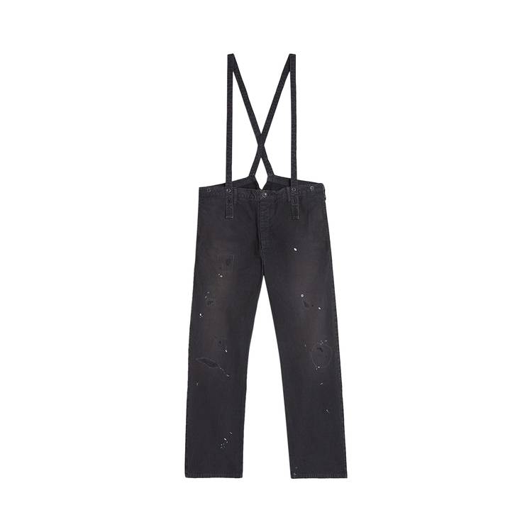 Buy Visvim Travailler Braces Pants DMGD 'Black' - 121205008007