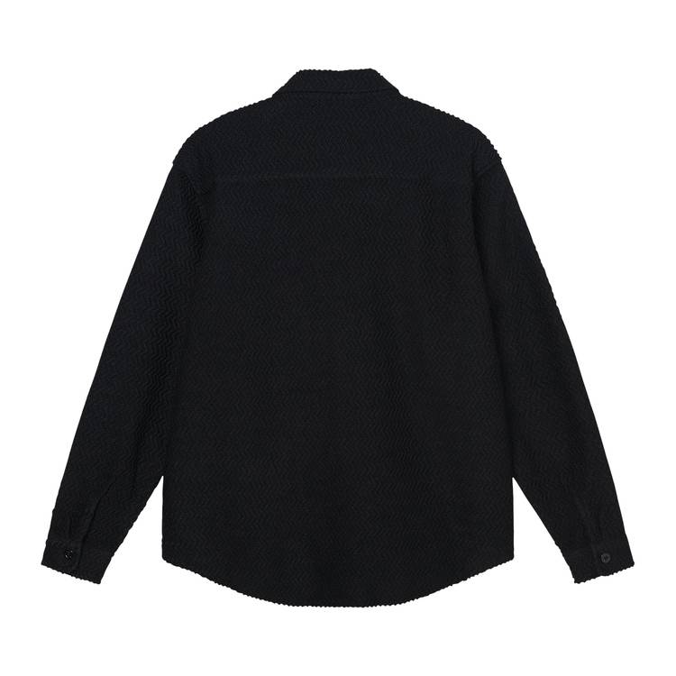 Buy Stussy Textured Wool CPO Long-Sleeve Shirt 'Black