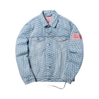 f*i様 KITH × LEVI'S Salt AOP Trucker Buy Kith For Levi's Salt Bleached AOP Trucker Jacket 'Light Blue