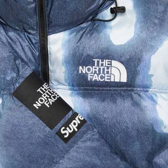 Supreme x The North Face Bleached Denim Print Nuptse Jacket 