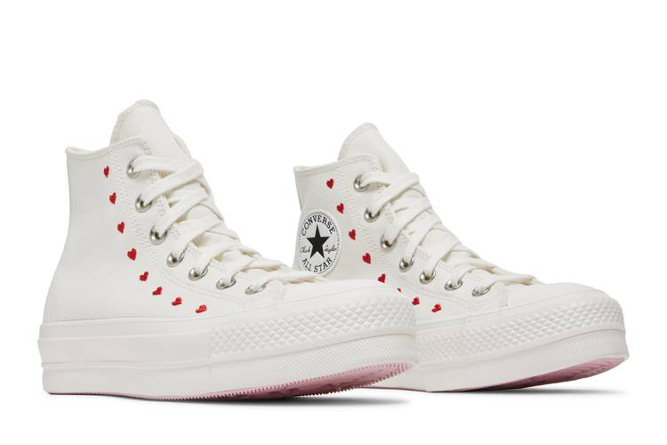 Geletterdheid Larry Belmont Aanpassing Buy Wmns Chuck Taylor All Star Lift Platform High 'Embroidered Hearts -  White' - A01599C - White | GOAT
