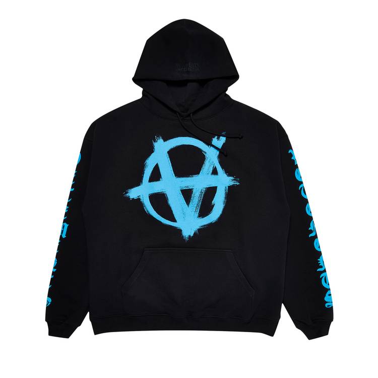 Buy Vetements Double Anarchy Logo Hoodie 'Black/Light Blue 