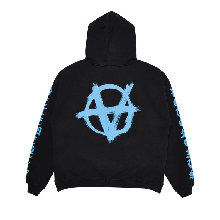 Buy Vetements Double Anarchy Logo Hoodie 'Black/Light Blue' - UE52TR460X  BLAC | GOAT