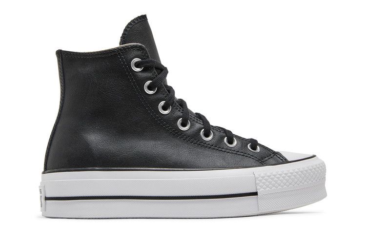 Converse Chuck Taylor All Star Lift Hi Black Leather (Women's) — foto 2