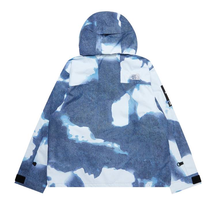 Supreme x The North Face Bleached Denim Print Mountain Jacket 