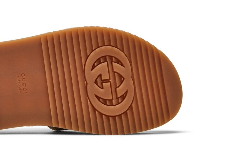 Gucci Wmns Gg Lame Platform Slide Sandal 'camel Monogram'