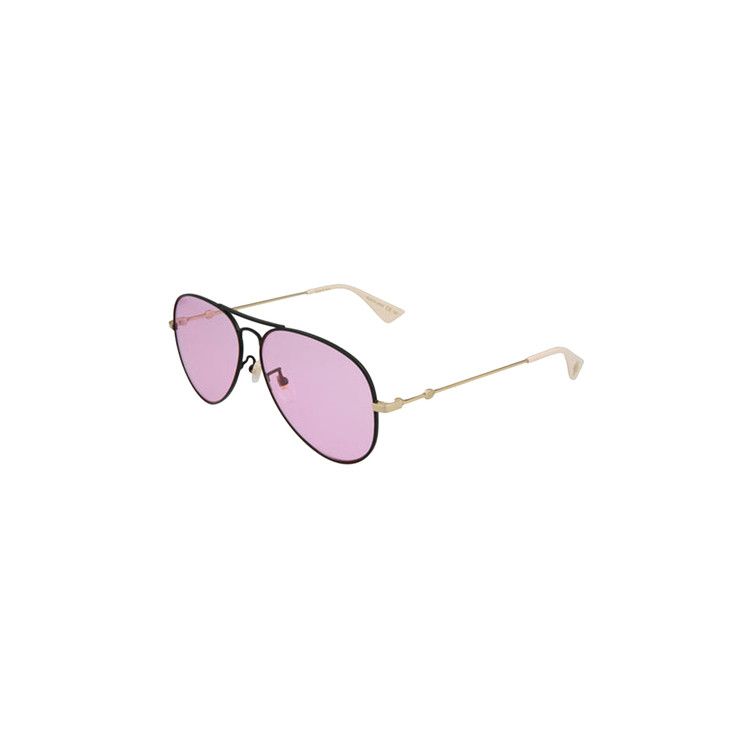Gucci Aviator-Style Metal Sunglasses Black