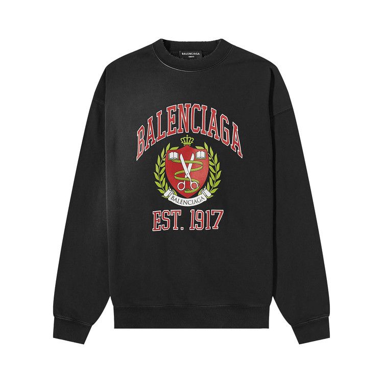 Balenciaga College Logo Crewneck Black/Red